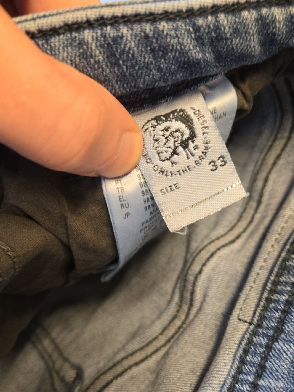 Diesel Sleekner Slim Skinny Tapered Fit Light Blue Distressed Denim Jeans - Picture 7 of 15